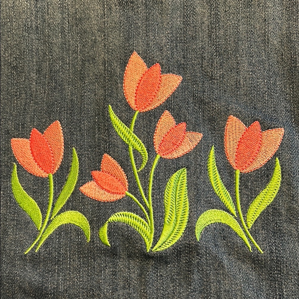 Embroidered Floral Girl’s Jean Jacket XXL